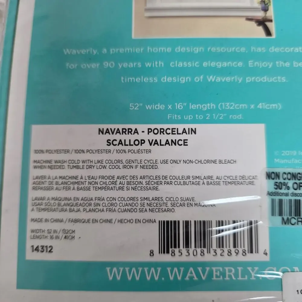 Traditions by Waverly Navarra Floral Window Curtain Valance